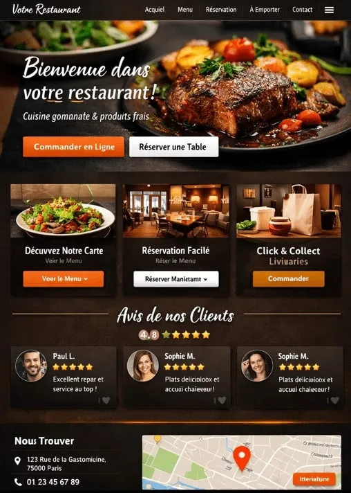 exemple site internet restaurant